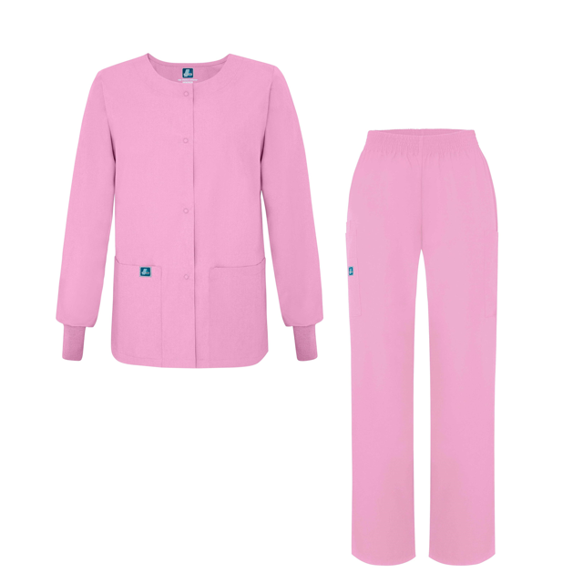 Adar Universal Women's Scrub Set - Warm-Up Scrub Jacket and Elastic Pull-On Pants