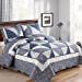 thumbnail image 3 of Patchwork Quilt Full Queen Size Quilted Bedspread Comforter Set 3-Piece Grey Lightweight Coverlet Set Floral Reversible Stitched Bedding Set Bed Cover Blanket with 2 Pillow Shams for All Season, 3 of 15