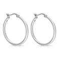 thumbnail image 1 of QUINTESSENTIAL STERLING SILVER 2X24MM HOOP EARRINGS, 1 of 1