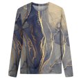 thumbnail image 3 of IROINID Liquidation T-Shirts à Manches Longues pour Femmes Col Rond Imprimé Haut T-Shirt Blouse, Kaki, 3 of 3