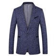 thumbnail image 2 of EGNMCR Jackets for Men Fine Check Woolen Men's Slim And Handsome Suit Top, 2 of 4
