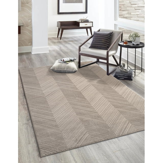 LaDole Rugs 6x9 ft Modern Premium Area Rug | Contemporary Carpet For Bedroom, Living Room, Kitchen, Dining, Indoor Floor Décor | Beige Cream