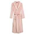 thumbnail image 2 of Gift TIMIFIS Pinks Mens Womens Robe Soft Plush Fleece Hooded Bathrobe, Full Length Long Warm Lounge Robe Spa Bath Robe with Hood pring/Summer, 2 of 6