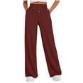 thumbnail image 1 of Diufon Wide Leg Sweatpants Women High Waisted Drawstring Baggy Pants Workout Athletic Joggers with Pockets, 1 of 7
