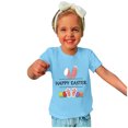 thumbnail image 4 of Penkiiy T-Shirts de Pâques pour Enfants Garçons Filles Mode Mignon Oreilles de Lapin de Pâques Œufs de Pâques Imprimé Col Rond Manches Courtes 4 Ans Bleu, 4 of 4