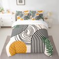 thumbnail image 2 of YST Modern 7-Piece Abstract Art Comforter Set, Orange Black White Geometric Bedding, Full Size, 2 of 4