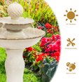 thumbnail image 3 of Sunnydaze 27" H Electric White Ceramic 2-Tier Resting Birds Outdoor Water Fountain, 3 of 10