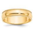 thumbnail image 1 of Bande de Mariage Demi-Ronde 14k 6mm Milgrain Taille 7.5, 1 of 4