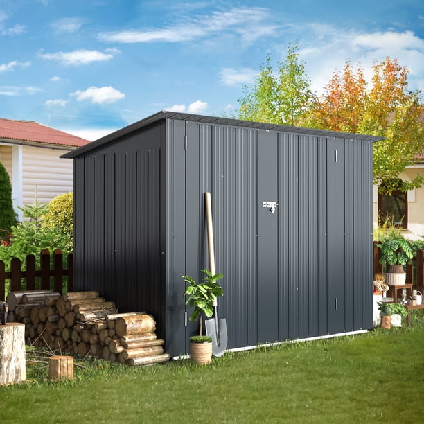 YODOLLA Outdoor Storage Shed, 3 x 7 Ft Bike Sheds & Outdoor