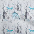 thumbnail image 1 of oneOone Rayon Light Blue Fabric Deer Craft Projects Decor Fabric Printed By The Yard 56 Inch Wide, 1 of 5