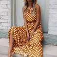 thumbnail image 2 of Robe Maxi 2025 pour Femmes Robes d'Été pour Femmes Col Rond à Pois Imprimé Robe Longue pour Femmes Sans Manches Ligne A Plissée Travail Décontracté Robes Amples Froncées Fluides Décontractées Robe Femme Robe Débardeur, 2 of 5