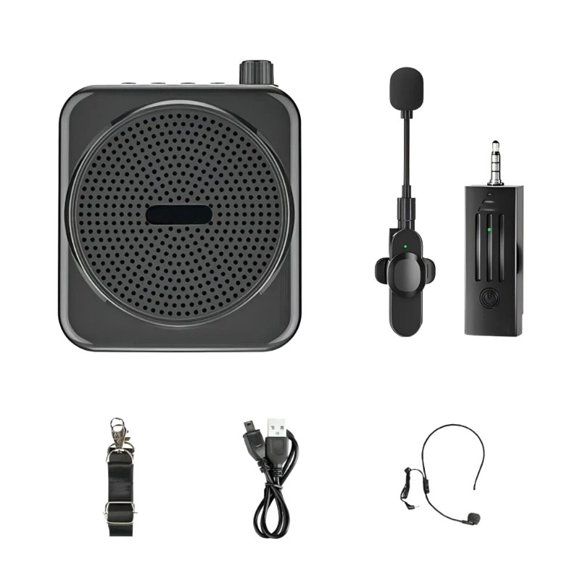 Amplificateur Vocal Mégaphone Portable avec Klaxon et Microphone Filaire, Écouteurs pour Enseignants, Volume Puissant