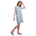 thumbnail image 4 of Moomaya Chemise de Nuit à Manches Courtes Imprimée pour Femmes, Col Rond, en Coton, Vêtement de Nuit, 4 of 5