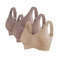 thumbnail image 1 of 3 Pack Women Plus Size Push-Up Bras No Underwire T-Shirt Bralettes Ribbed Full Coverage Sports Everyday Bras Multicolor, 42/95BCD, 1 of 7