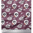 thumbnail image 1 of Soimoi Poly Georgette Fabric Spider Web,Bat & Ghost Halloween Print Fabric by The Yard 52 Inch Wide, 1 of 3