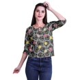 thumbnail image 1 of Moomaya Printed Keyhole Neck Ring Top Casual 3/4th Sleeve Tees Tank Tunic Top, 1 of 5