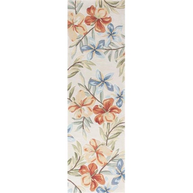 HomeRoots 352381 2 ft. 3 in. x 7 ft. 6 in. Runner Polyester Ivory Area Rug