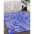 thumbnail image 3 of Ahgly Company Machine Washable Indoor Rectangle Transitional Jeans Blue Area Rugs, 2' x 5', 3 of 7