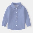 thumbnail image 4 of vdgthytj Toddler Baby Boys Girls Button down Shirts Kids Collared Long Sleeve Uniform Dress Shirt Tops Spring Fall Clothes, 4 of 6