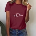 thumbnail image 4 of Diufon Hauts de la Saint-Valentin pour Femmes, Tunique Décontractée à Manches Courtes, Chandail à Col Rond, Blouse Tendance Mignonne à Imprimé Graphique, 4 of 6