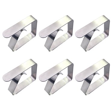 12 Pcs Pinces à Nappe Carrées en Acier Inoxydable Réglables Pinces à Jupe de Table pour Fête à la Maison