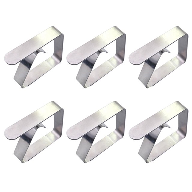 12 Pcs Pinces à Nappe Carrées en Acier Inoxydable Réglables Pinces à Jupe de Table pour Fête à la Maison