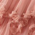 thumbnail image 4 of Women Layered Tulle Long Skirt High Waist Solid Color Frill Trim Ruffle Midi Skirt, 4 of 6