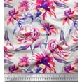 thumbnail image 1 of Soimoi Pink Rayon Fabric Leaves & Floral Decor Fabric Printed BTY 42 Inch Wide, 1 of 3