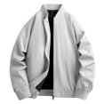 thumbnail image 2 of Birdeem Mens Fashion Casual Solid Color Zipper Pockets Long Sleeve Outwear Coat, 2 of 8