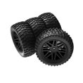 thumbnail image 1 of MERIGLARE 4 Pieces 1/10 RC Off Road Tires and Wheels Good Grip Wheel Rim and Tires Set black, 1 of 9