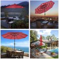 thumbnail image 3 of Yescom 9 Ft 3 Tier Patio Umbrella with 24 Solar LED Crank Tilt Button Aluminum UV70+ Home Red, 3 of 9