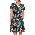 thumbnail image 1 of Bixox Women's Short Sleeve Summer Dress Loose Swing Knee Length Dresses with Pockets-Rottweiler, 1 of 7