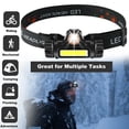thumbnail image 1 of Lampe Frontale à DEL Super Lumineuse 2 Modes d'Éclairage Étanche Lampes Frontales d'Extérieur avec Lumière de Travail Rechargeable par USB Unisexe Parfaite pour la Course le Camping la Randonnée et Plus, 1 of 8