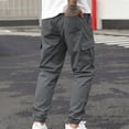thumbnail image 4 of Amzcrzy Men's Pants Men's Casual Solid Pants with Drawstring and Multiple Pockets Small Leg Pants Mens Slacks Pants for Men Men's Clothing Slacks for Men Men Clothing, 4 of 7