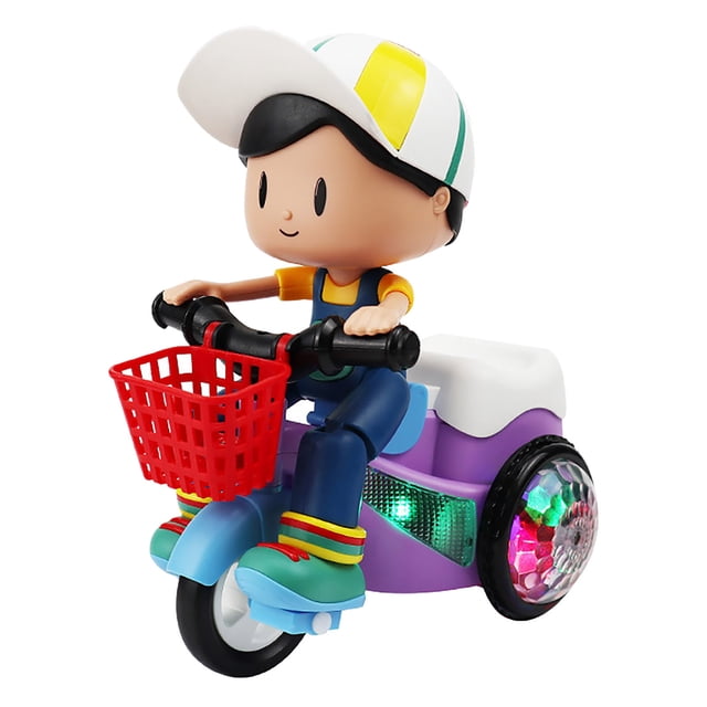 Noehoiugi Mini Tricycle Toy - Colorful Design With Light-Up Wheel & Basket, Playful Activity Toy For & Gifting