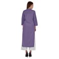 thumbnail image 4 of Bimba Kurta Droite Unie pour Femmes, Col Mandarin avec Encolure Plissée, Coton, Ethnique Indienne, 4 of 7