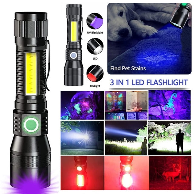 Dvkptbk Flashlights High Lumens Rechargeable Bright LED Flashlight 7 Modes with Usb Cable Ipx6 Handheld Powerful Flash Light for Camping Camping Essentials