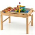 thumbnail image 1 of Costway Table de Jeu Multi-Activités pour Enfants, Bureau en Bois pour Blocs de Construction avec Rangement, Rouleau de Papier, 1 of 10