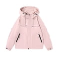 thumbnail image 1 of WRKEKC Men's Heavy-Duty Waterproof Workwear Raincoat Hooded Jacket with Multiple Utility Pockets for All-Weather Outdoor Construction and High-Visibility Work Commute Pink XS, 1 of 7