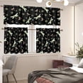 thumbnail image 3 of Dragonfly Print Kitchen Window Curtains Valance and Tier Set, 3 Piece Set Rod Pocket Short Curtains, Autumn Window Treatment for Bedroom European Curtains with Rod Pocket, 3 of 5