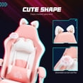 thumbnail image 4 of HOMCOM Cute Gaming Chair, Reclining Gamer Chair with Footrest, Pink, 4 of 10