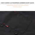 thumbnail image 2 of Chef Coat Short Sleeve with Buttons Pockets Cook Jacket Chic Cooking Work Wear Uniform Costume for Restaurant Hotel Cafe Kitchen Black L, 2 of 7