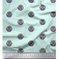 thumbnail image 1 of Soimoi Poly Georgette Fabric Dot,Leaves & Floral Block Print Fabric by The Yard 52 Inch Wide, 1 of 3