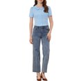 thumbnail image 2 of INSPIRE CHIC Chemise à Col Boutonné pour Femme Peter Pan m Bleu Clair, 2 of 6