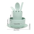 thumbnail image 2 of Pink Wheat St Tableware 6-Piece Set Eco-Friendly Portable Bowl Plate Cup Cutlery Gift Set, 2 of 6