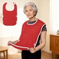 thumbnail image 2 of SLYNSHome Bavoirs pour Adultes avec Attrape-Miettes, Protège-Vêtements Lavable Réutilisable Imperméable pour l'Alimentation Bavoirs pour Adultes - Rouge, 2 of 6