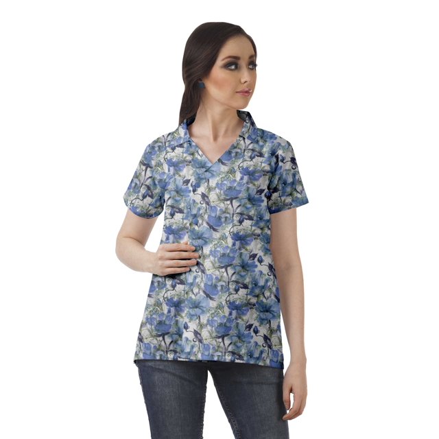 Moomaya Chemise Tunique Style Enveloppant pour Femmes en Coton Décontracté Col Classique Boutonné