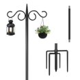 thumbnail image 1 of yeacher Black Iron Garden Hook Stand for Plants and Decorations, Adjustable Height up to 108 Inches (274cm), 19MM Tube Diameter, Includes Ground Insert and Pole Head, 1 of 6
