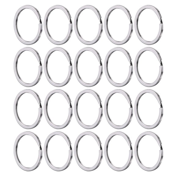 DEBGFS 100Pcs Key Split Rings Metal Key Rings Durable Flat Key Rings for Key Chains