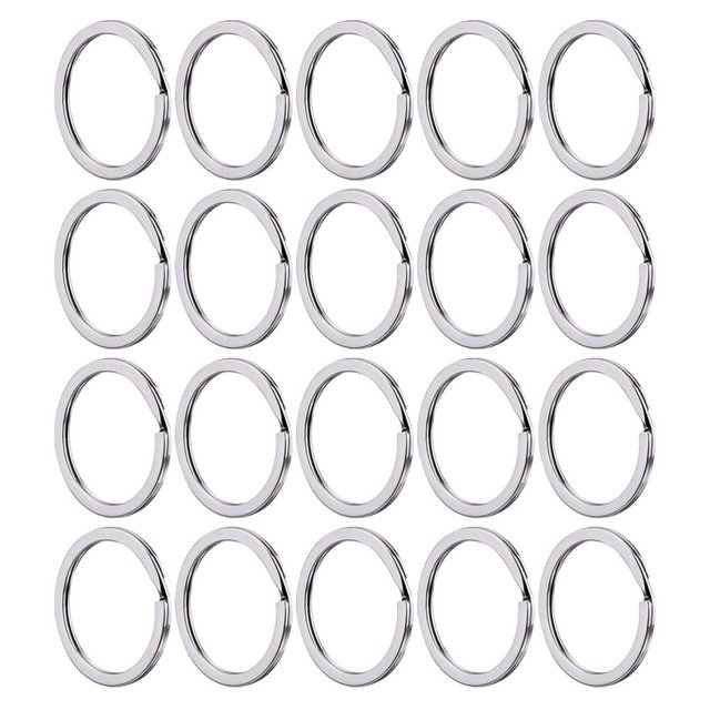 DEBGFS 100Pcs Key Split Rings Metal Key Rings Durable Flat Key Rings for Key Chains